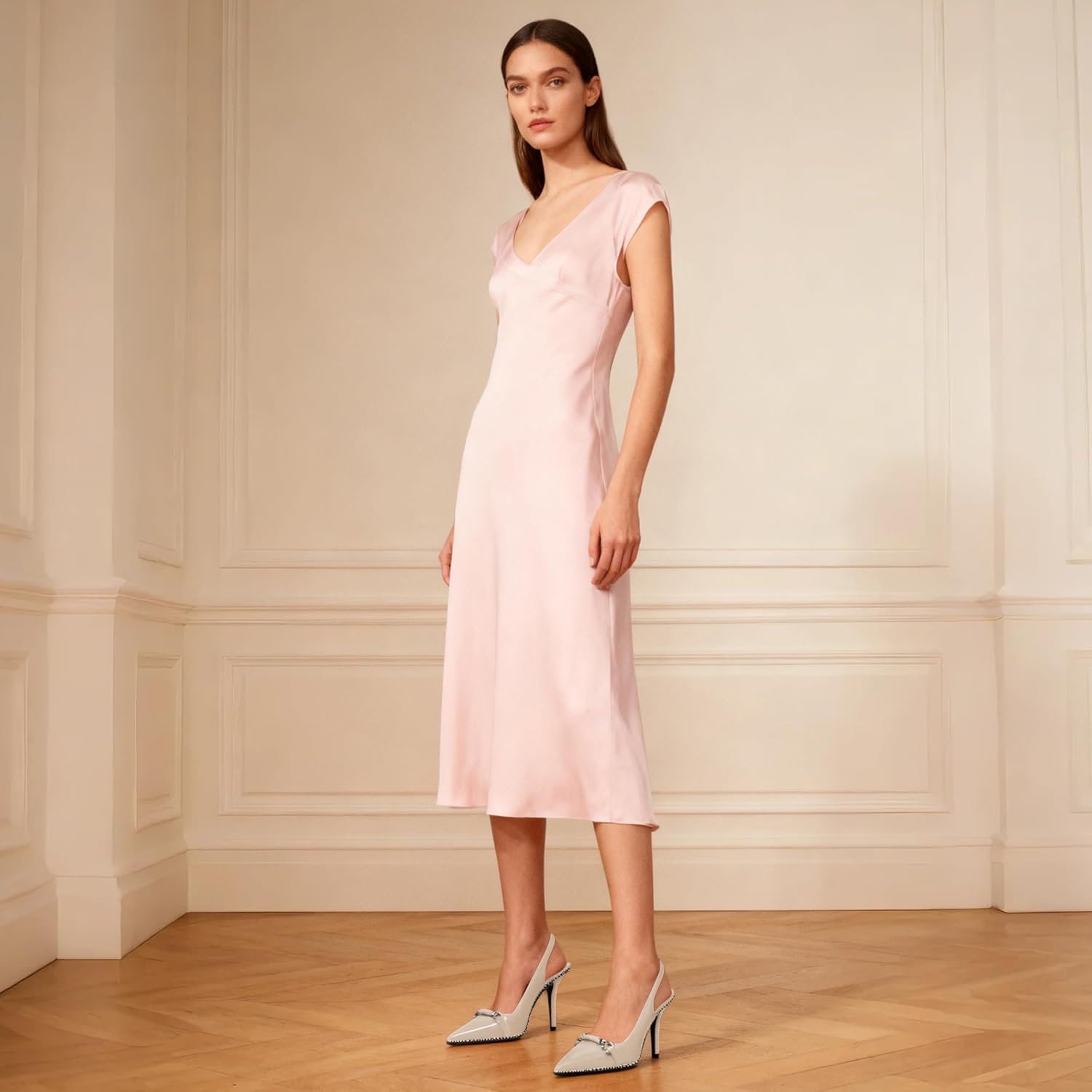 AUMOTED Women Beaded Pumps Slingback High Heel Stilettos Pointed Toe Shoes Slip On 3.5 Inch Ankle Strap Adjustable Patent Leather US Size 5-13 - Image 5