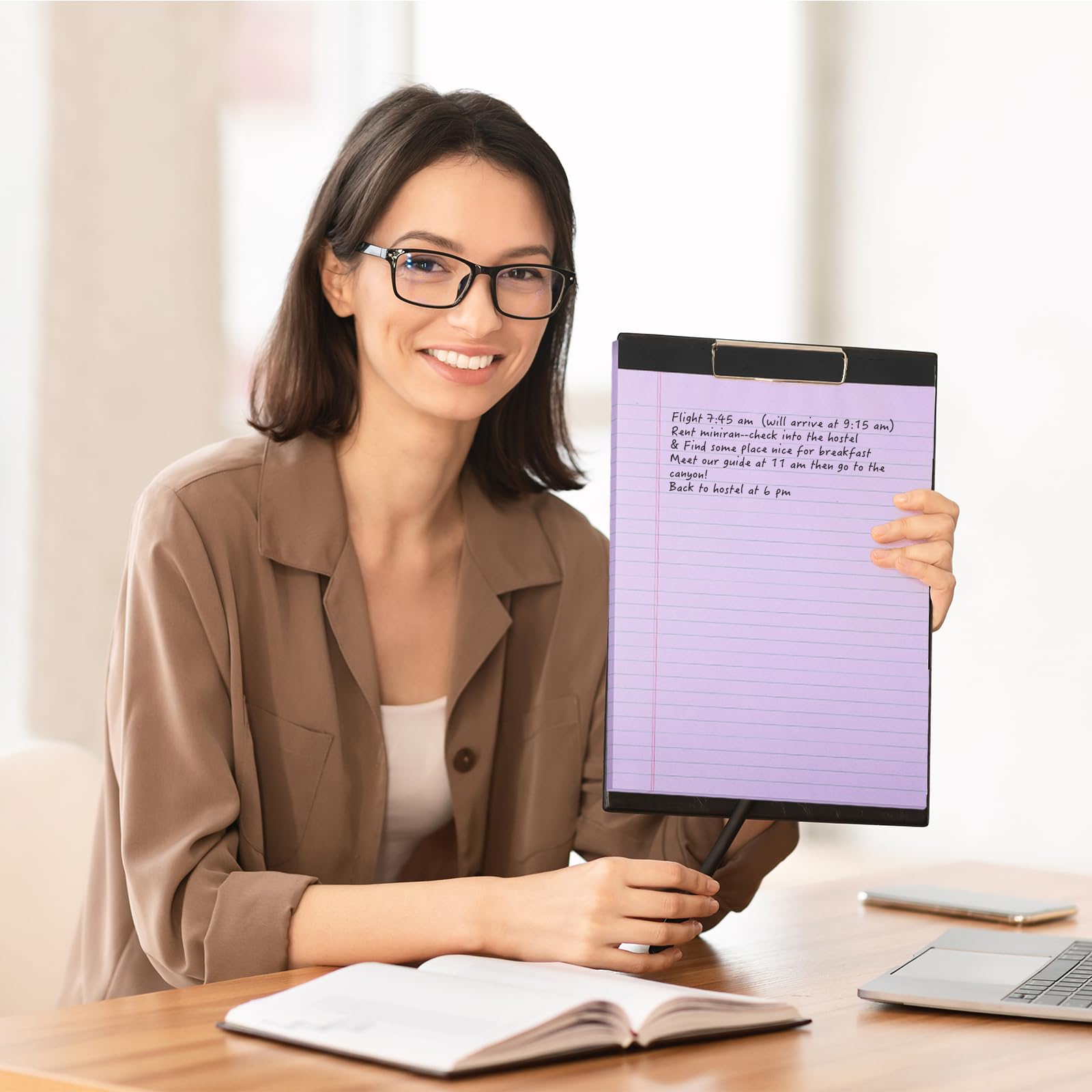 Gueevin 12 blocchetti legali per appunti, formato lettera, 40 fogli per quaderno, micro perforati, per scuola, università, ufficio, affari (moderno)