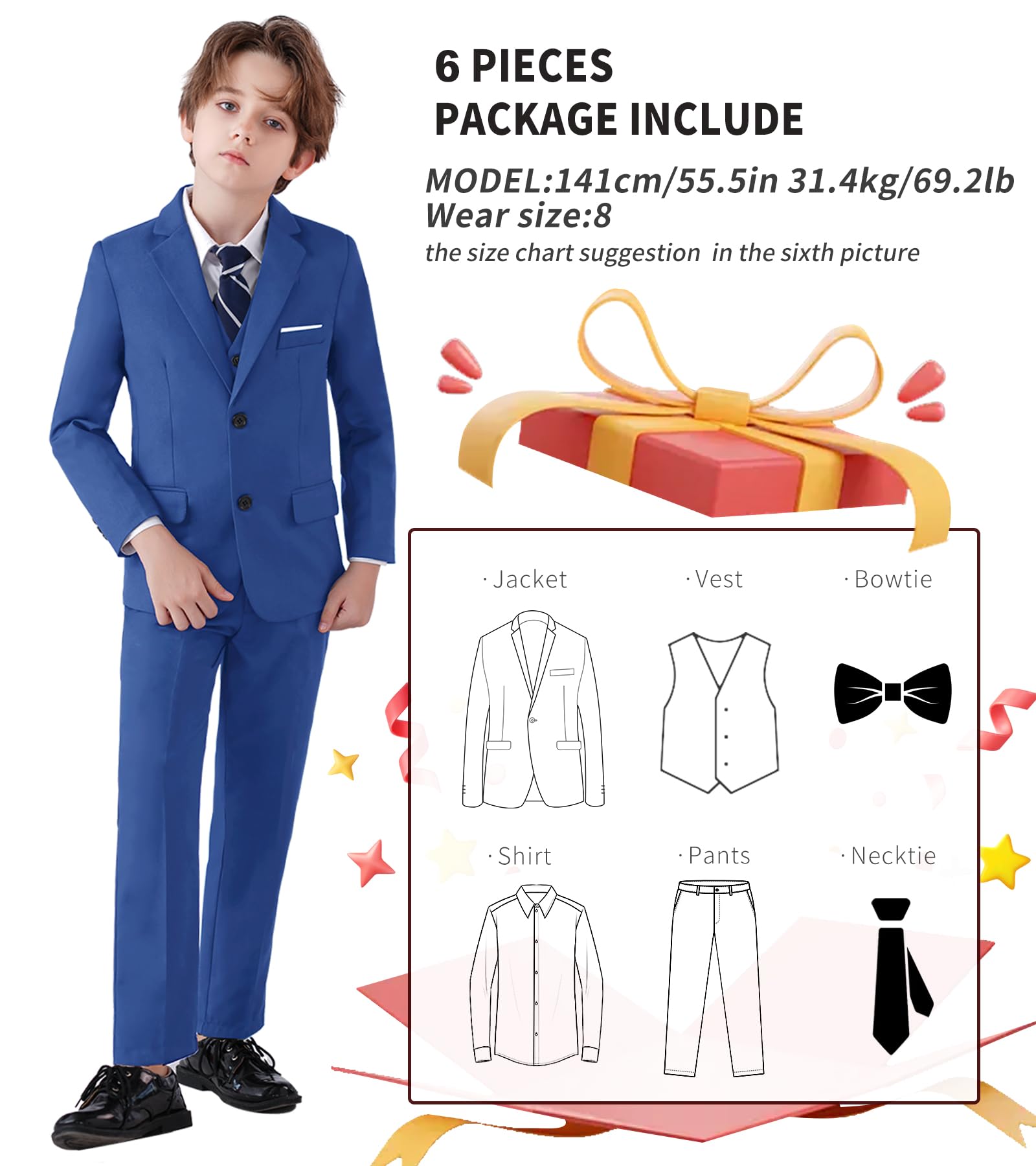 Traje formal para niños, traje ajustado para niños, traje para adolescentes, niños pequeños, vestido de boda, comunión