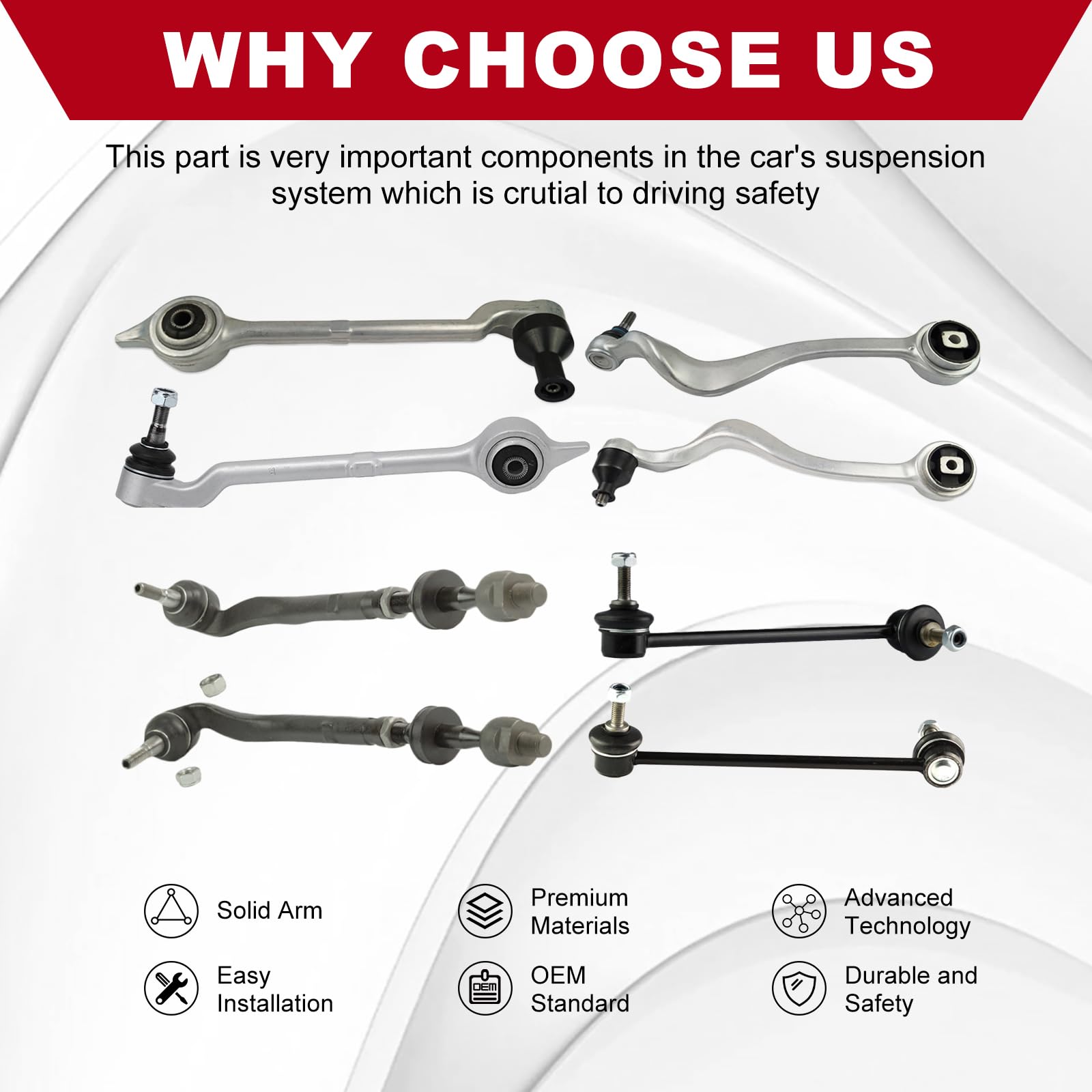 Amazon.com: Bapmic 8Pcs Front Lower & Upper Control Arm with Tie