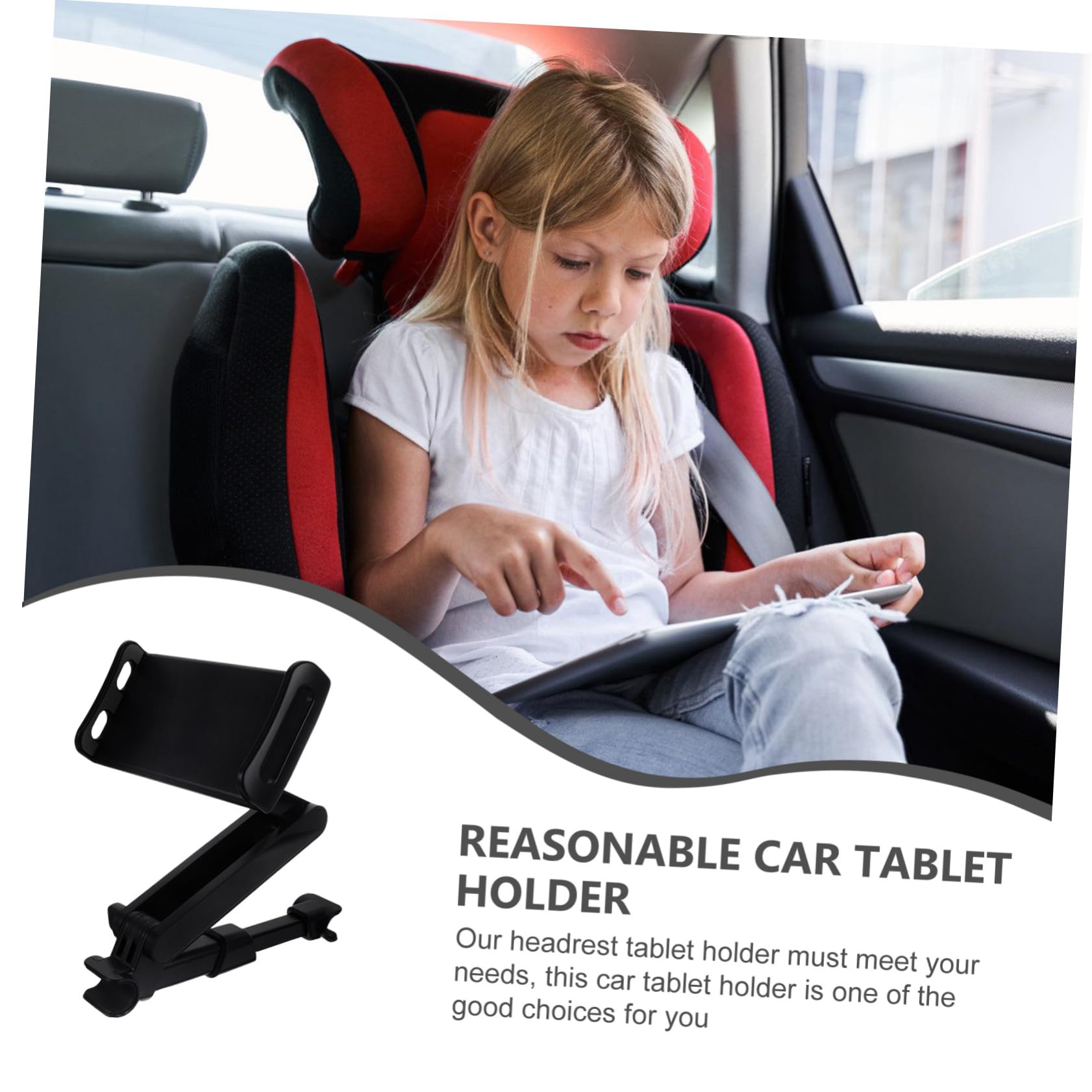 jojofuny Supporto per Tablet Auto da Sedile, Nero, Abs PC Tpu