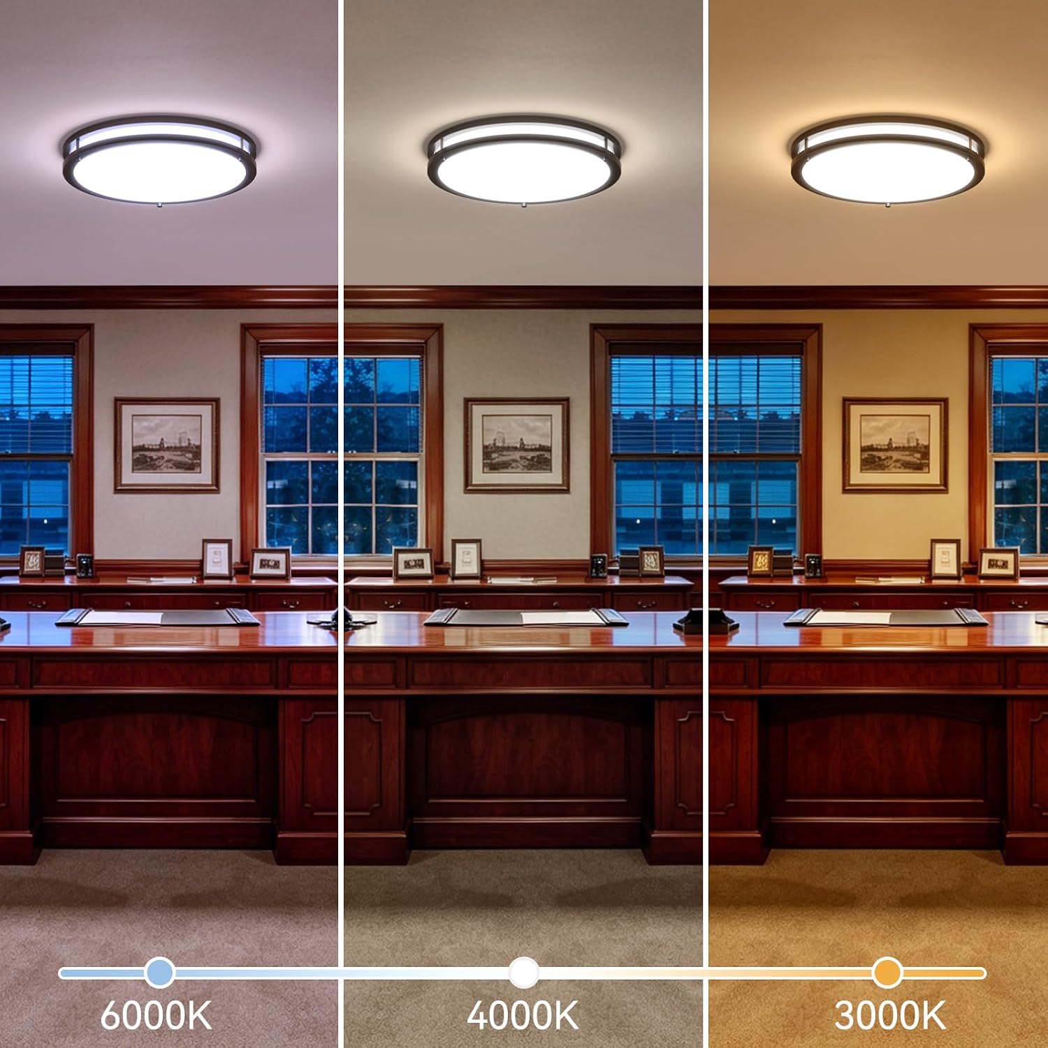 Kalium LED Ceiling Light with Remote 10 Inch Flush Mount Ceiling Light Fixture, 18W 3000K-6000K Adjustable Color Temperature, Dimmable Lighting Fixtures for Kitchen Bedroom. Hardwired image 5