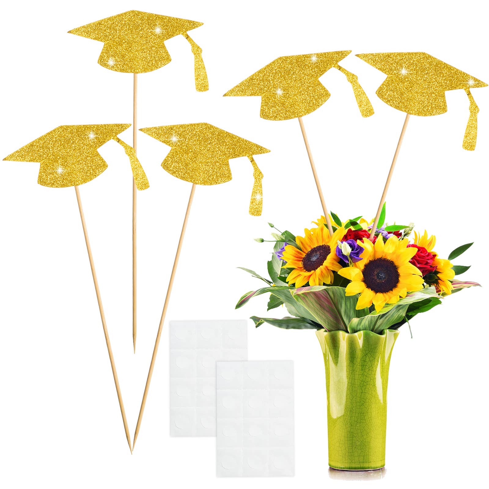 Buy 24 Pcs DoubleSided Glitter Graduation Party Centerpieces for