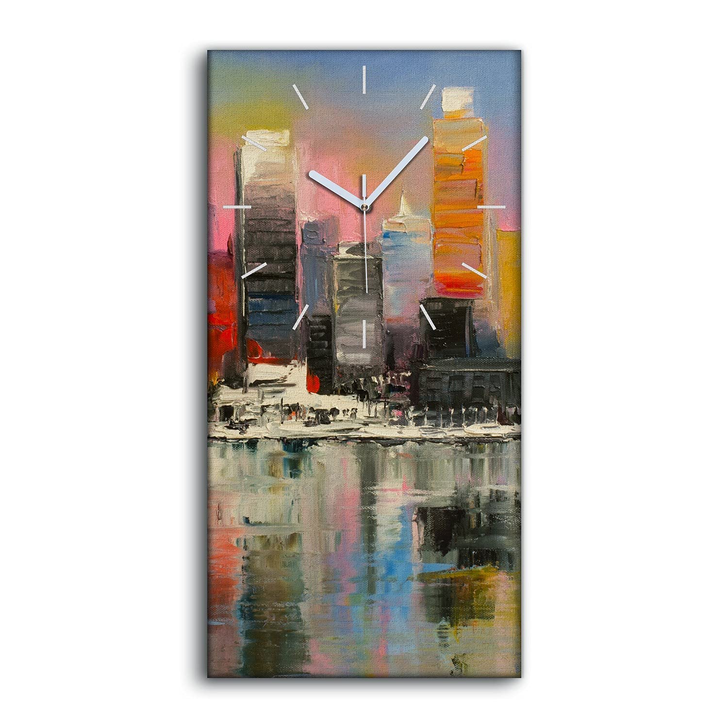 Horloge sur toile silencieuse Coloray 30x60cm avec aiguilles blanches