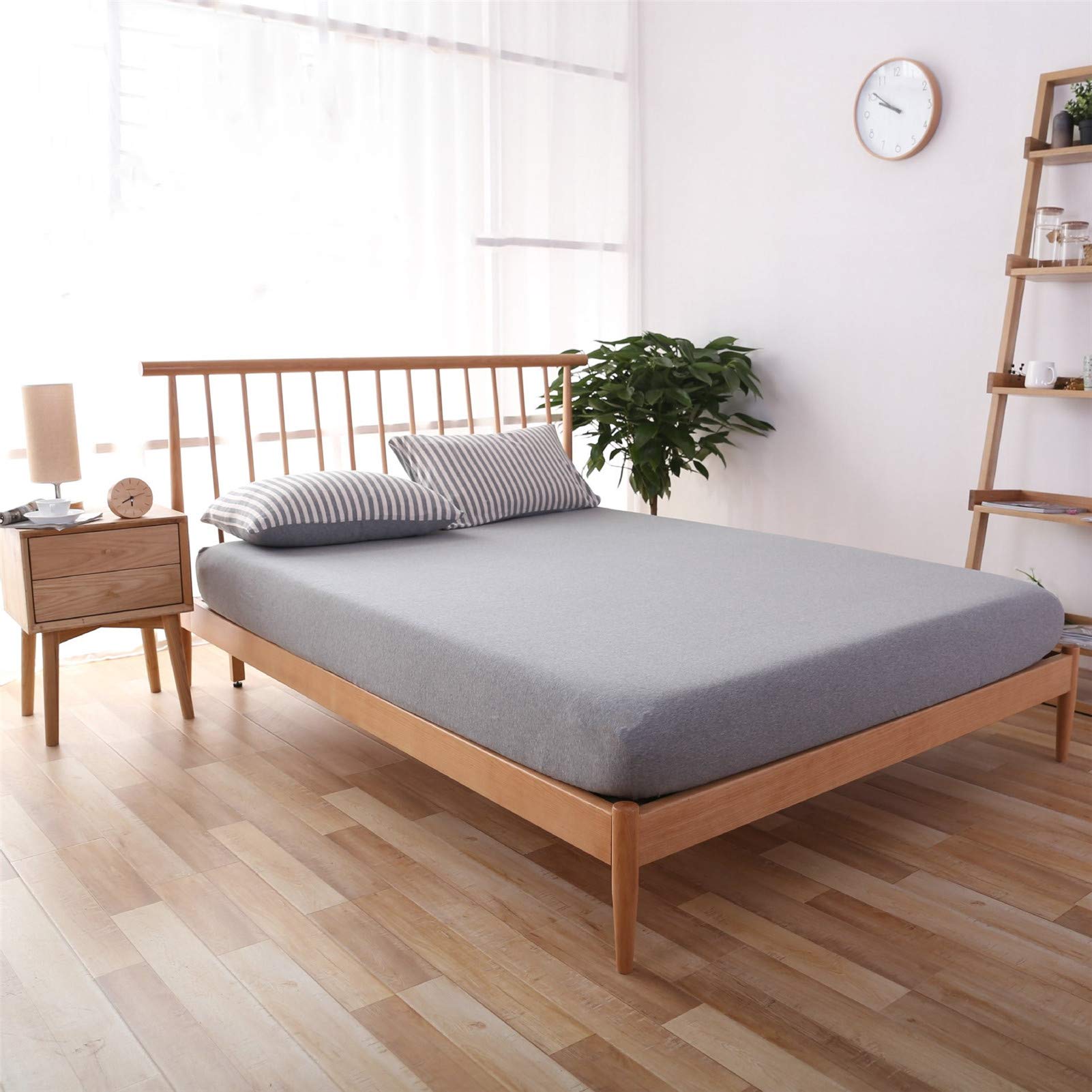 BEDSETS Protector De Colchón, De Rizo, Ajustable, 100% Impermeable con Tratamiento Antiácaros, Fabricado con Algodón Biorgánico (Pink B,180 * 200+25CM)