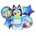 Bluey Birthday Decoration Combo Set, 5pcs Bluey Foil Balloons with Happy Birthday Banner, Cartoon Theme Party Supplies for Kids Boys & Girls Birthday Decoration Kit gallery image