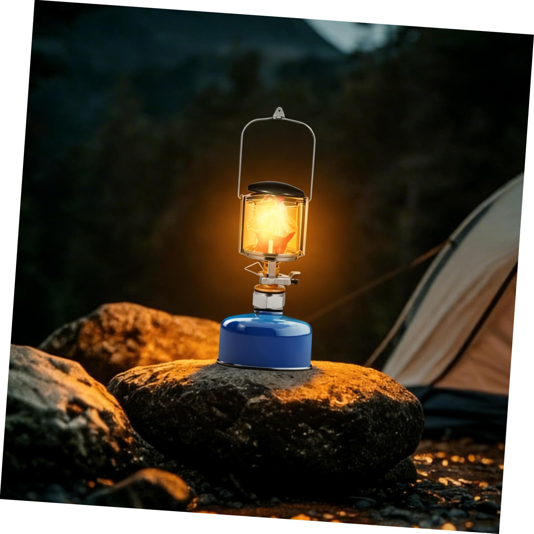 DOITOOL Lampada da Campeggio a Gas Portatile in Rame e Acciaio Inossidabile con Illuminazione per Esterni, per Tende e Rifornimento di Emergenza