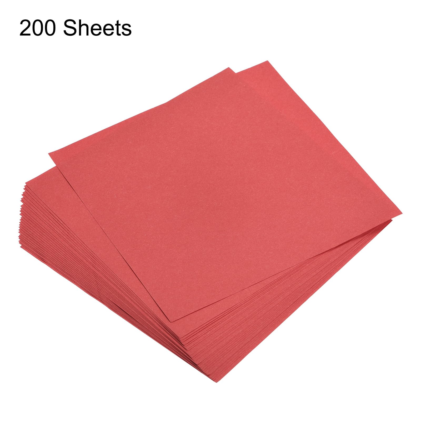 QUARKZMAN 200 Hojas de Papel de Origami Doble Cara 15x15cm (6x6") 70gsm Rojo Brillante Cuadrado para Proyectos de Arte y Manualidades Principiantes Decoración de Regalos