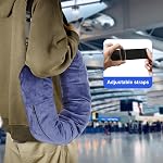 Travel Pillow Stuffable with Clothes, 7.3x31.5in Soft Plush Stuffable Travel Pillow Transformable Neck Pillow for 3-Day Travel Essentials, Only Travel Pillowcase, No Filler (Dark Blue)