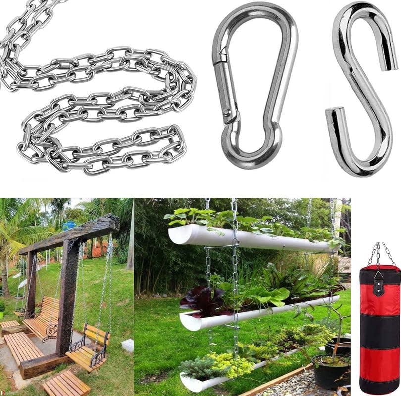 DIY Crafts Nickel Silver, 18, 1x Chain Kit Swing Metal Chain for Hammock, Punching Bag Extension, Hanging Chair, Aerial Yoga Bag Aerial Yoga Indoor Outdoor Hanging 1x Chain 1x Car(Nickel Silver, 18)