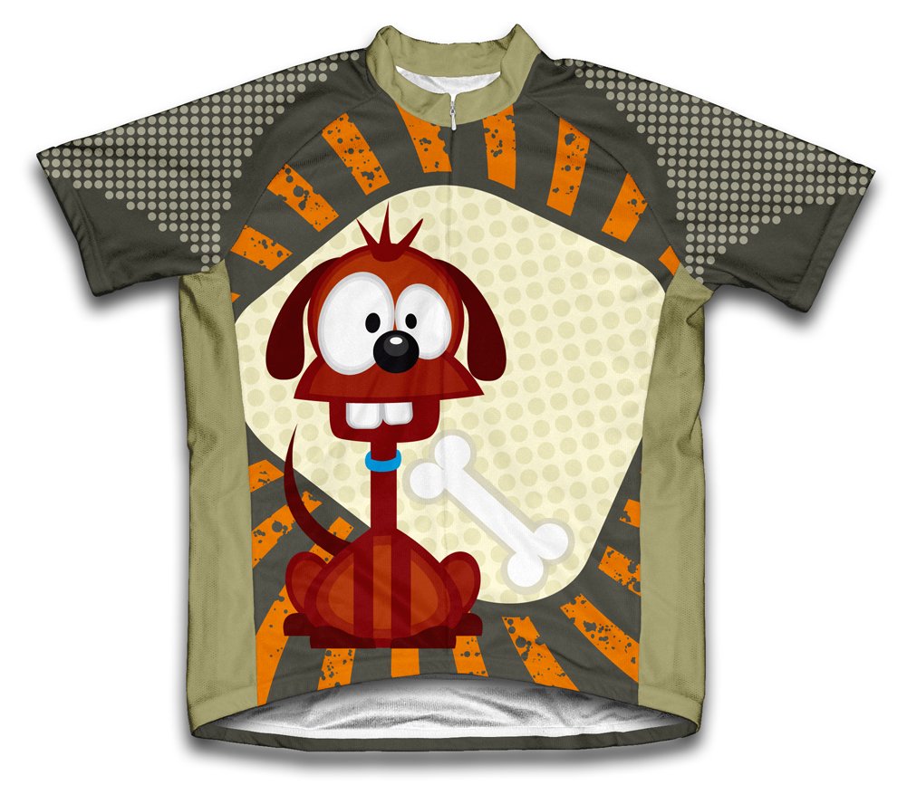 ScudoPro Curious Canine Short Sleeve Cycling Jersey for Youth - Size M Gray