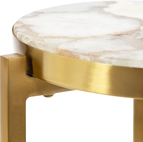 Miniatura 14 de Kate and Laurel Aguilar Glam - Mesa de bebidas de 8 x 8 x 23 pulgadas, color dorado, mesa de té de transición y soporte para plantas con mesa de