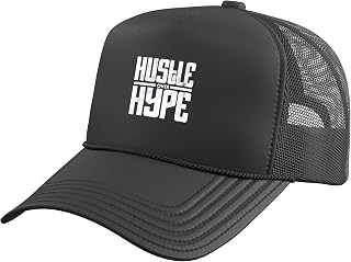 Mens Women Light Purple Hustle Over Hype Purple WHT Graphic Trucker Hat with Adjustable Mesh Back