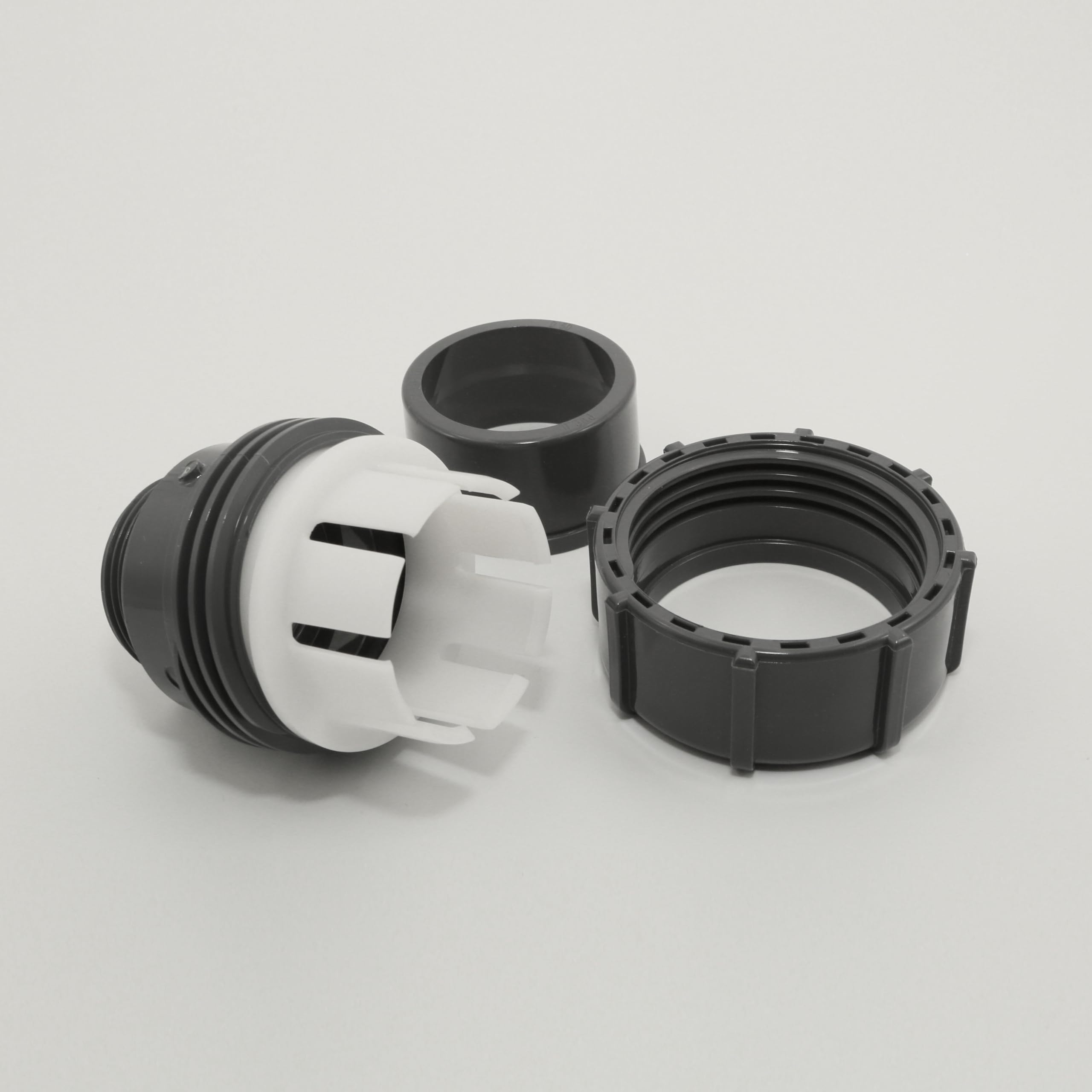 HAF PVC Flexfit Übergangsverschraubung mit 50mm x 1 1/2" | Klemmkupplung x Außengewinde | Klemmverbinder aus grauem PVC | PN4 für Verbindung von Flexschlauch, Poolverrohrung, Druckleitung, Rohrleitung