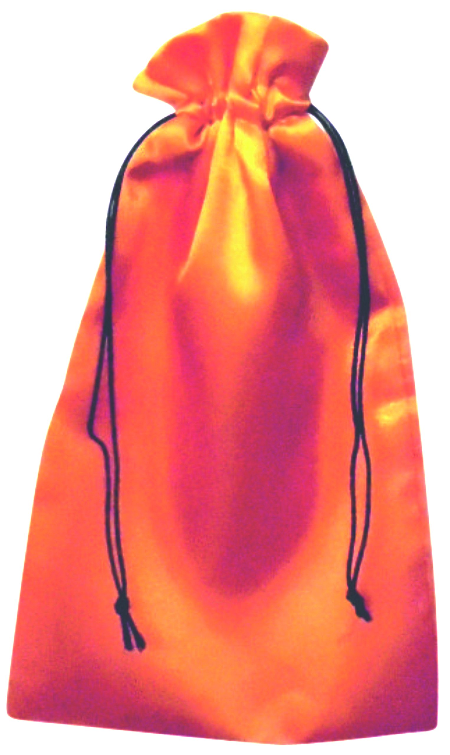 B&A Orange Satin Drawstring Bags, Choice Of Size And Colour (20Cm X 24Cm, )