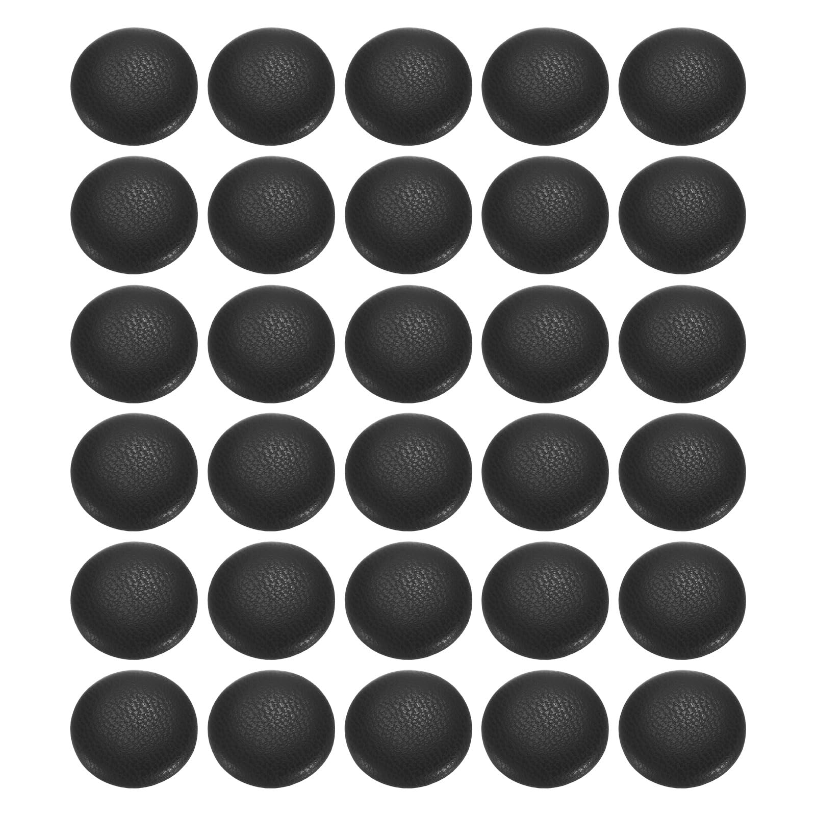 HARFINGTON 30pcs PU Leather Covered Buttons 18mm (28L) Diameter Round Aluminum Shank Craft Replacement Sewing Buttons for Clothing Decoration DIY