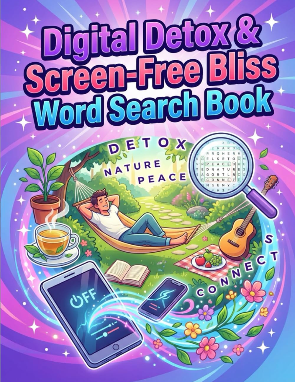 Offline & Unplugged: 50 Large Print Word Search Puzzles for a Digital Detox: Find Your Focus and Fade the Blue Light