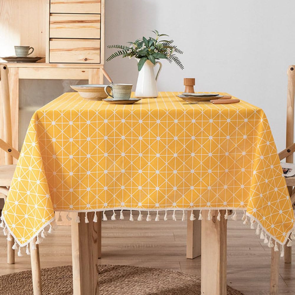 Nappe de commode de dortoir et bureau déco rétro en lin de coton 140x220