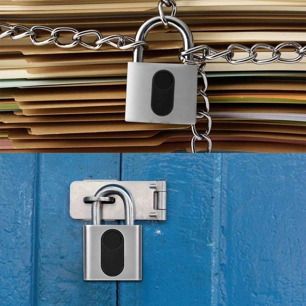 Smart Fingerprint Padlock Keyless Door Lock Waterproof Rechargeable Home Safety Lock