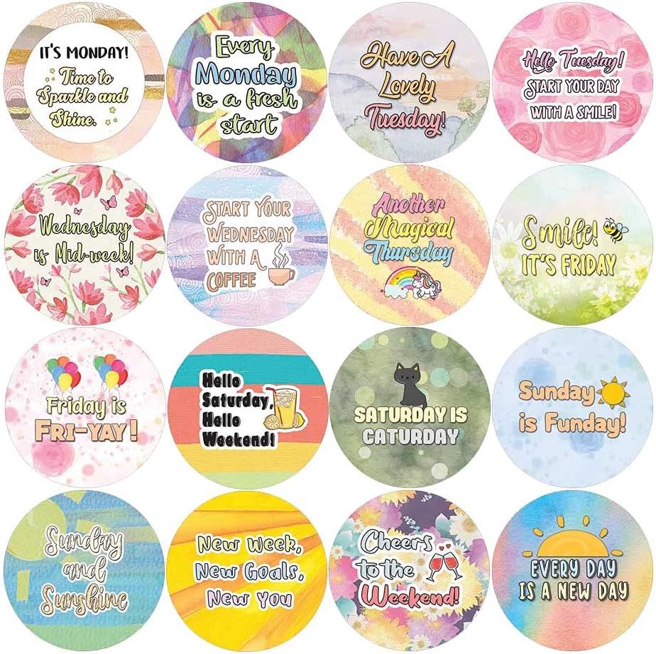 Creanoso Positive Awareness and Strong Messages Stickers (20-Sheets x 16 Designs) - DIY Decal Stickies Set 1.5 Inches Diameter Round, Stocking Stuffer Gifts for Men Women Adults Professionals