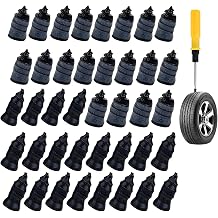 40 PCS Tire Plug Kit, Vacuum Tire Repair Screws with Screwdriver, Puncture Spiral Rubber Nail Plugs, Universal Wheel Repair Tool for Most Cars, Trucks, Tractor Black