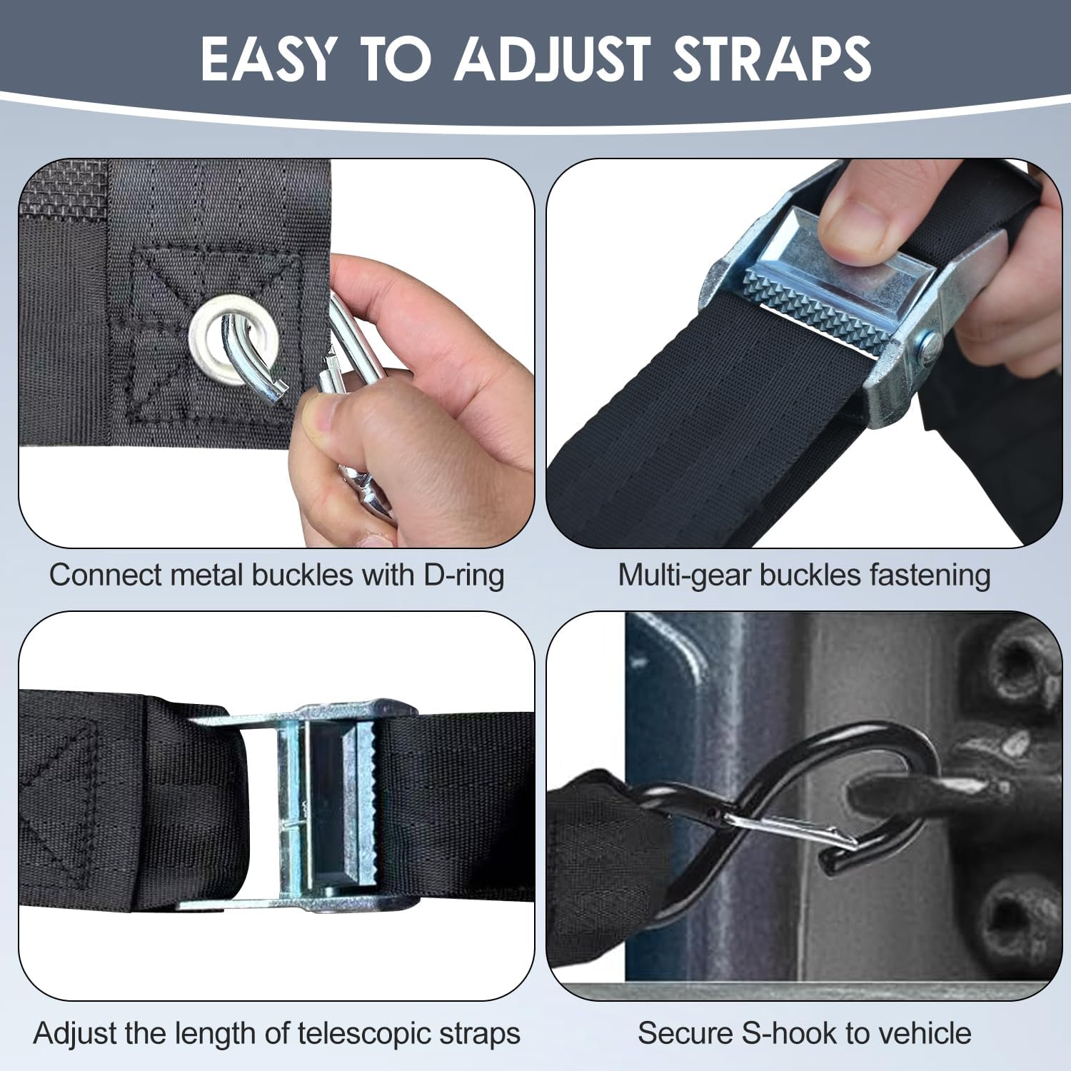 Heavy Duty Truck Cargo Net with Mesh, 72in x 57 in, 1100LBS Capacity, Adjustable Straps with Cam Buckles & S-Hooks for Trailer, Pickup, Jeep, SUV