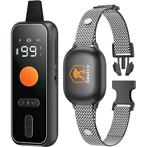 Saulcy Dog Training Collar - Shock with 1000Ft Remote, Waterproof E for Dogs 3 Modes, Shock, Vibration, Beep, Rechargeable Electric Small Medium Large