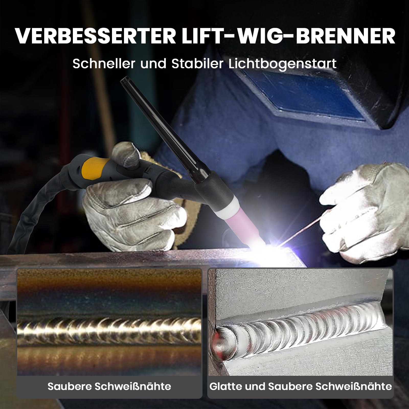 WIG Schweißgerät 120A DC Lift TIG MMA 2-in-1 IGBT Inverter, einstellbare Gasnachströmzeit 1-10s, für Edelstahl Stahl Autoreparatur Heimwerker, 220V