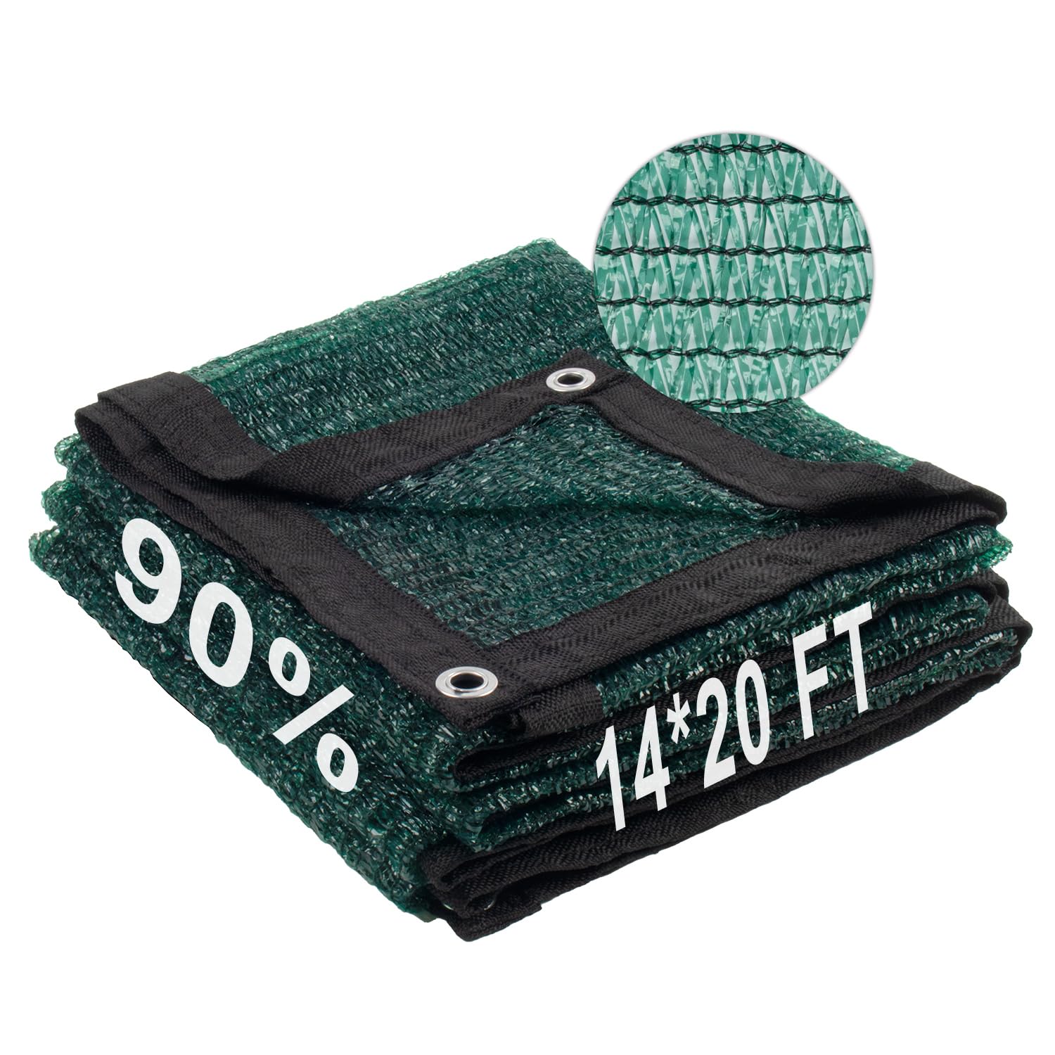 LOVE STORY 14x20FT 90% Dark Green Garden Shade Cloth, Sun Shade Cover Net Mesh Tarp with Grommets, Sunblock Net for Garden,Greenhouse,Plants and Patio