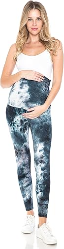 Miniatura 6 de Leggings Depot Women's Tie Dye Printed Maternity Tights Pregnancy Over The Belly Yoga Leggings