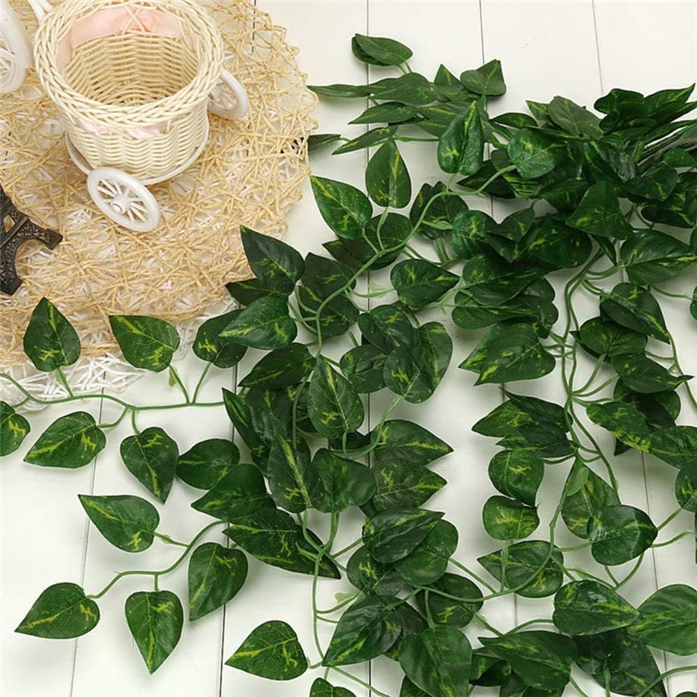 Optima Traders Artificial Money Plant Creepers with Green Leaves for Wall Hangings Room Decor and Aesthetic Home Interior Decoration (3 Strings, 7 Ft)
