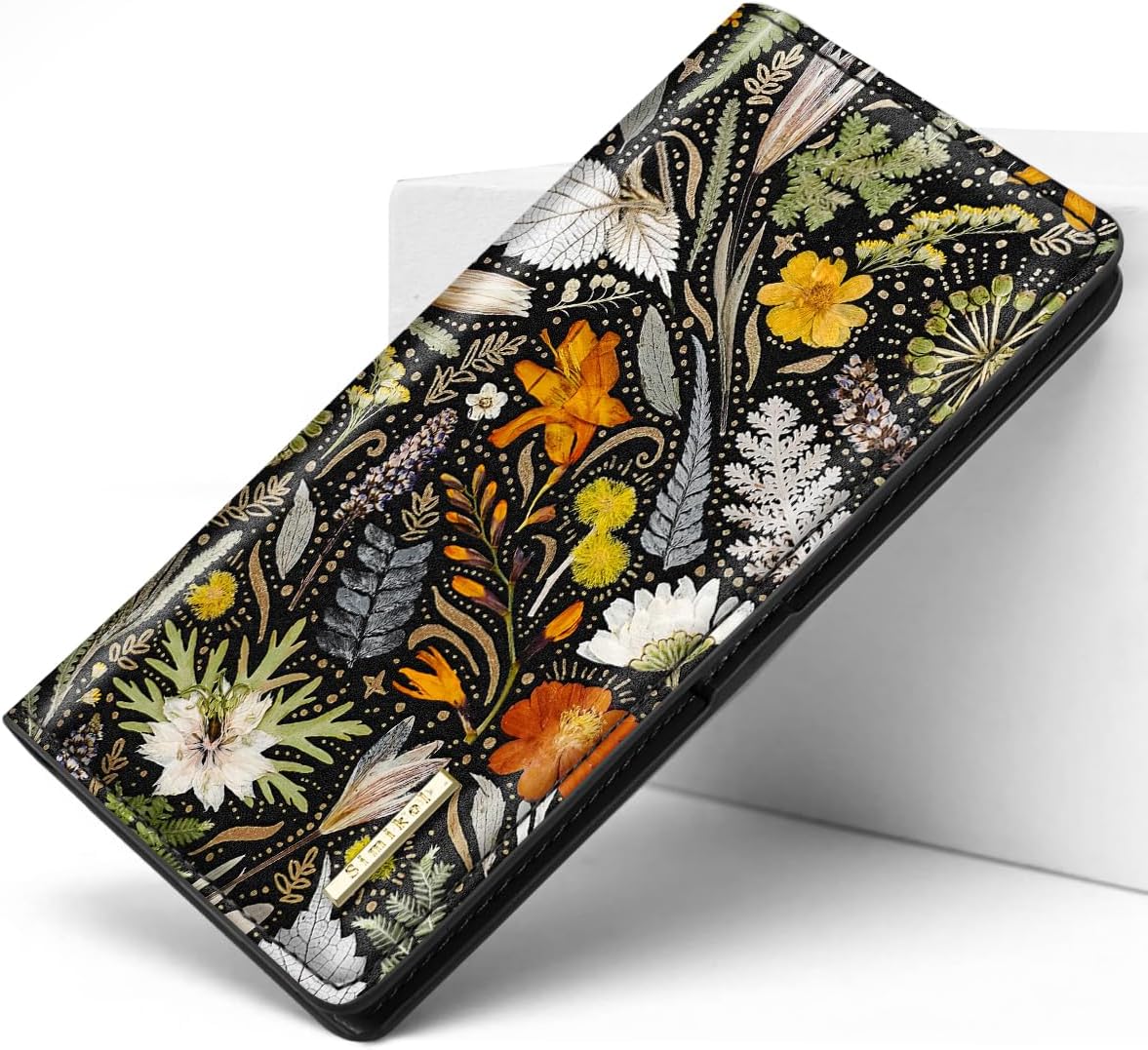 Ultra Slim Womens Wallet Minimalist Thin Long Leather Bifold Wallet RFID Blocking Card Holder Organizer with Zipper Coin Pocket Ladies Girls Gift Purse, Dried Flowers - Image 8