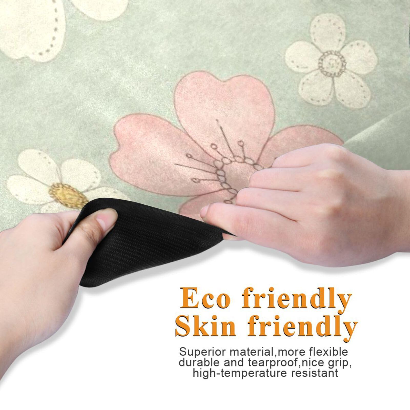 Esterilla de yoga de viaje impresa con diseño de libélula y flores blancas para jardín, plegable, ligera, gruesa de 1 mm, antideslizante, con bolsa de yoga para ejercicio, 180 x 66 cm