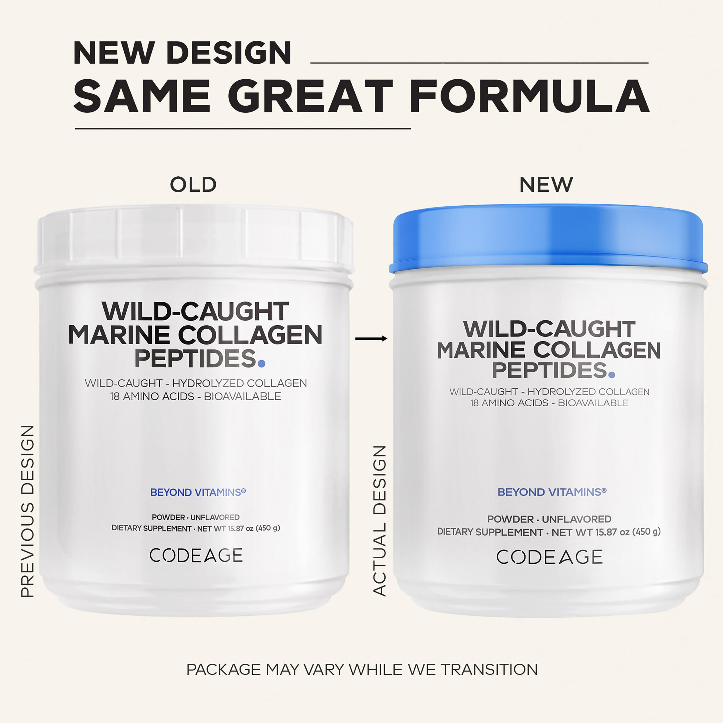 Codeage Wild-Caught Marine Collagen Powder, Unflavored, 15.87 Oz — Amazon image 3