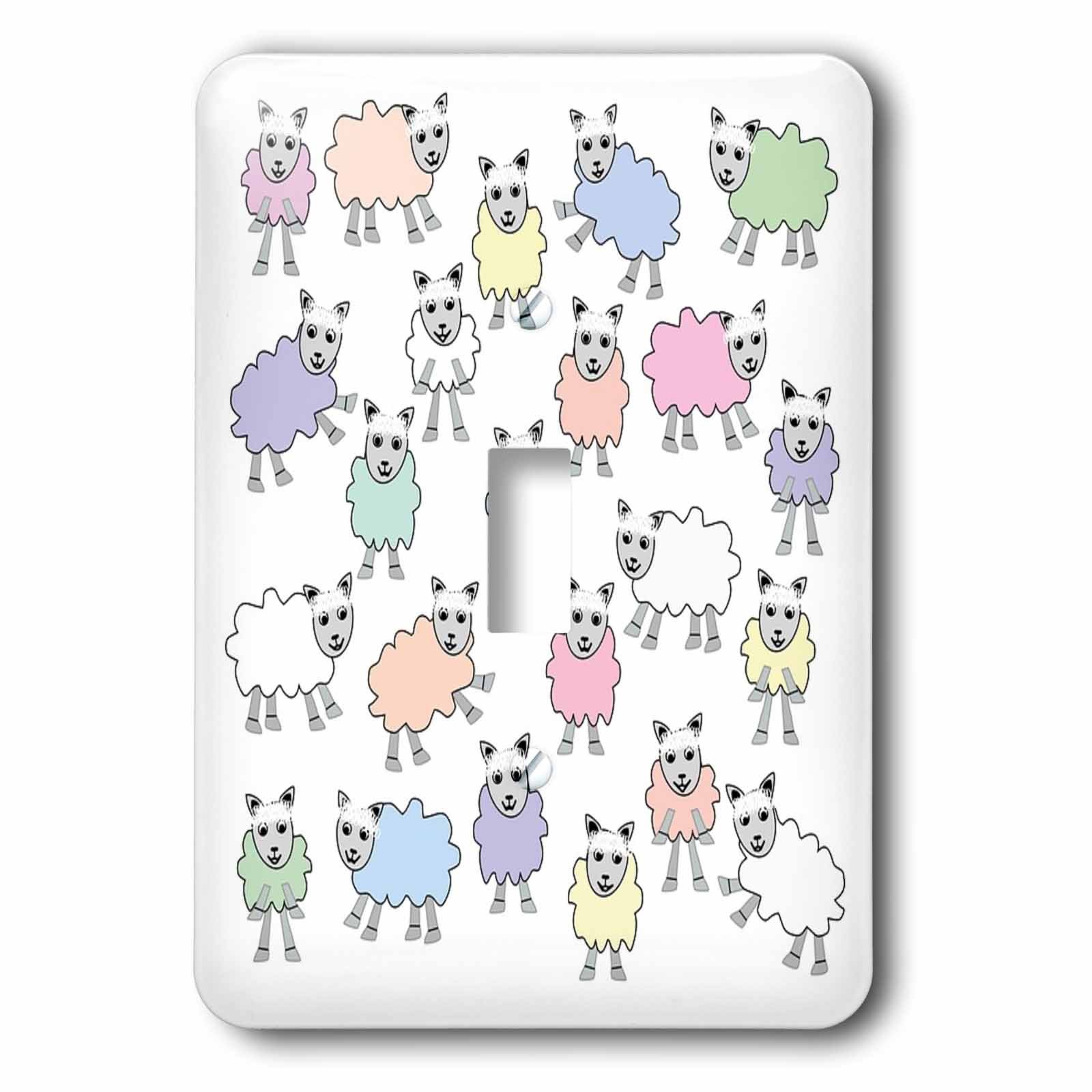 Image couleur pastel motif mouton sur toss interrupteur à bascule blanc lsp_233604_1