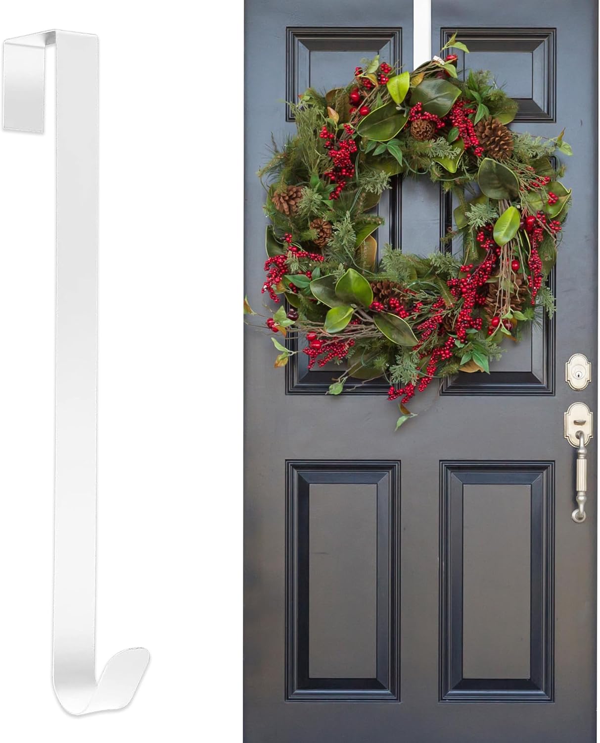volila Door Wreath Hanger 38cm/15in Durable and Versatile White Door