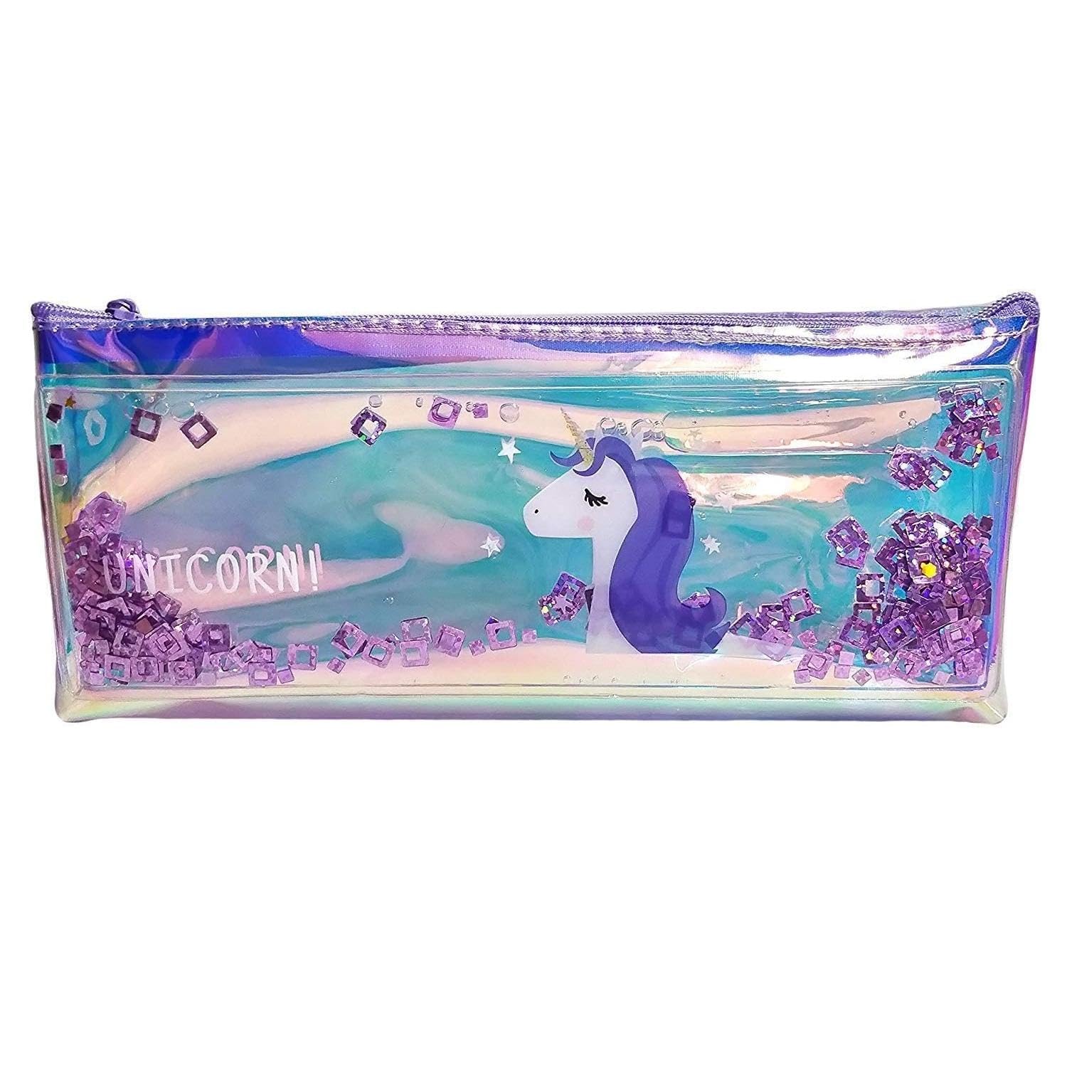 JK TOYSs Water Pouch for Kids, Holographic Pouch for Kids, Water Glitter Cute Pencil Pouch, Portable School Supplies, Transparent Pencil Case, Zipper Pouch, Random Color (Pack of 1) (B0DCVWHCKS) Amazon Price History, Amazon Price Tracker