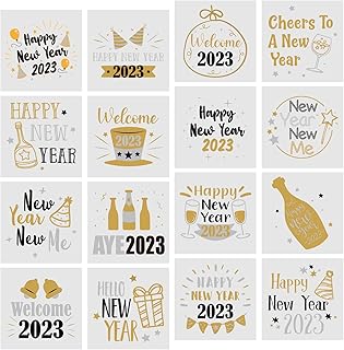 192PCS New Years Eve Tattoos 2023 - Happy New Year NYE Party Favors Supplies Decorations