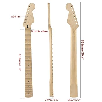 Amazon | 22 フレットフルスキャロップ ST エレキギターハンドル