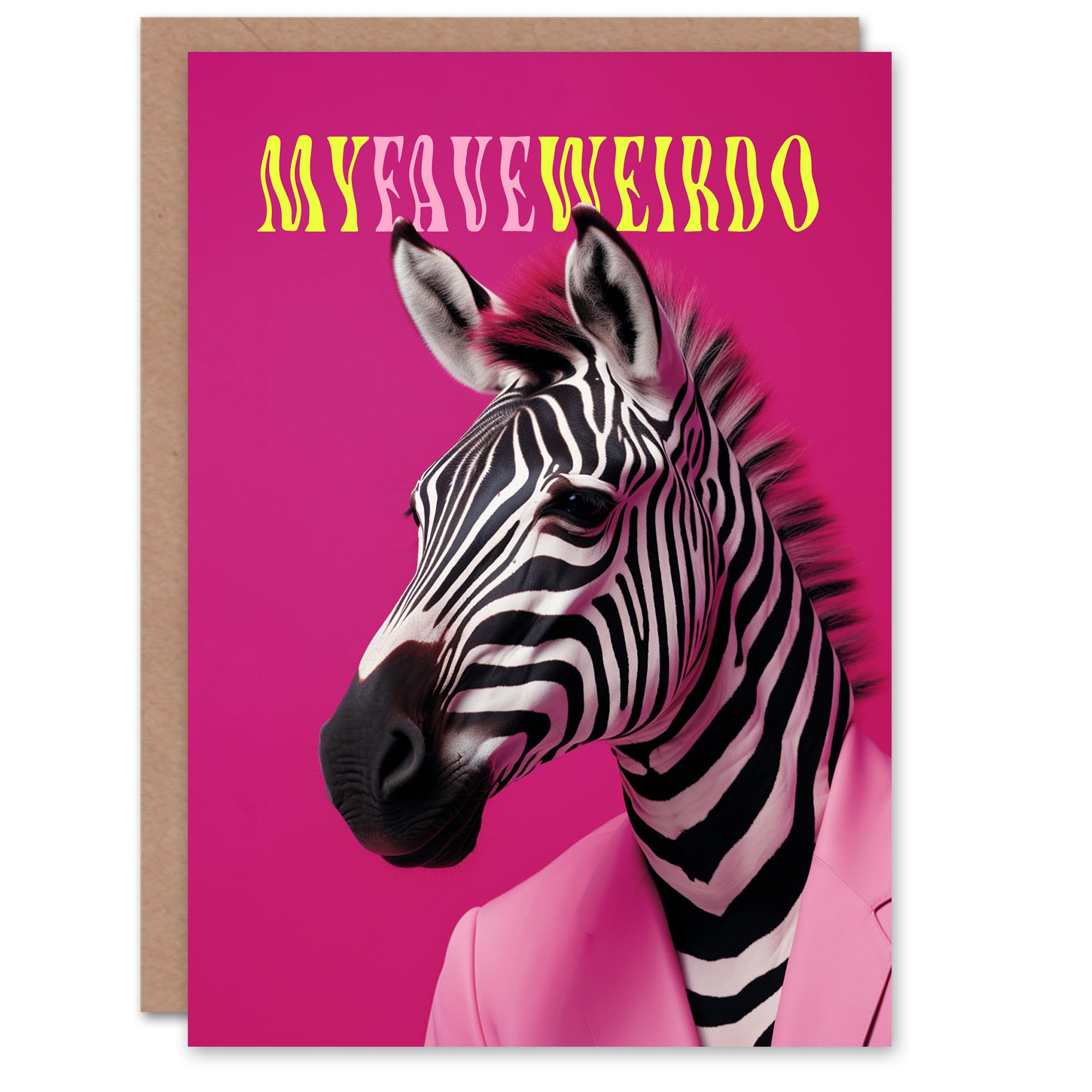 Artery8 Birthday Greeting Card Pink Fashion Zebra Favourite Weirdo For Her
