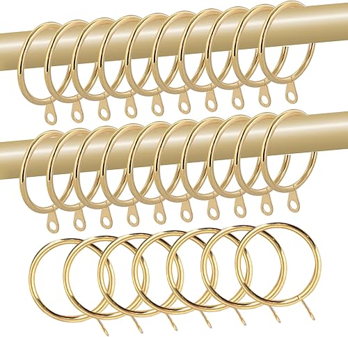 28 anillos de cortina de metal de 1.5 pulgadas de diámetro interior con ojales, anillos decorativos para cortinero, anillos de cortina que se