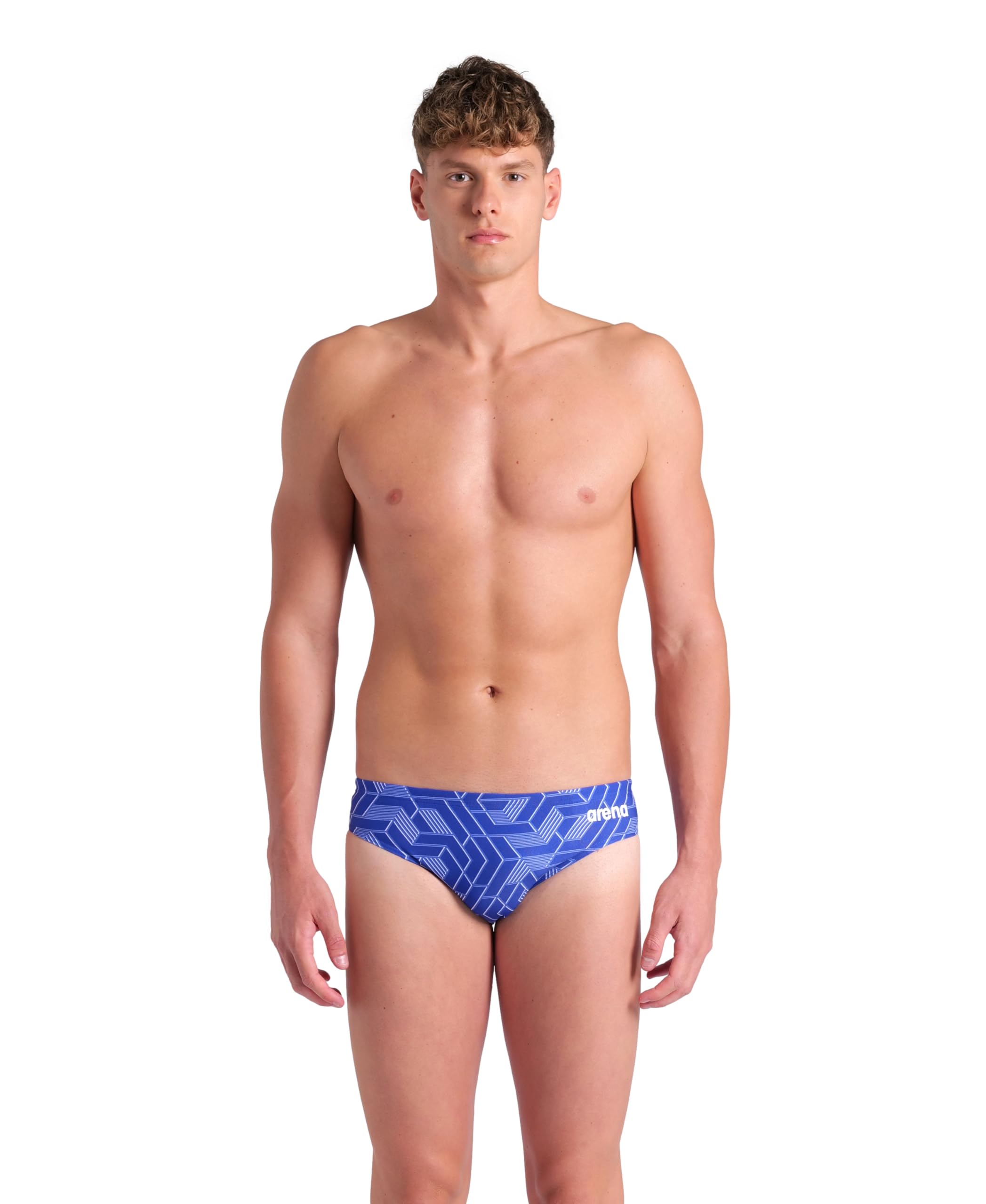 Men's Performance Escape Team Print Swim Brief Intensive Training Pro Sports Bathing Suit