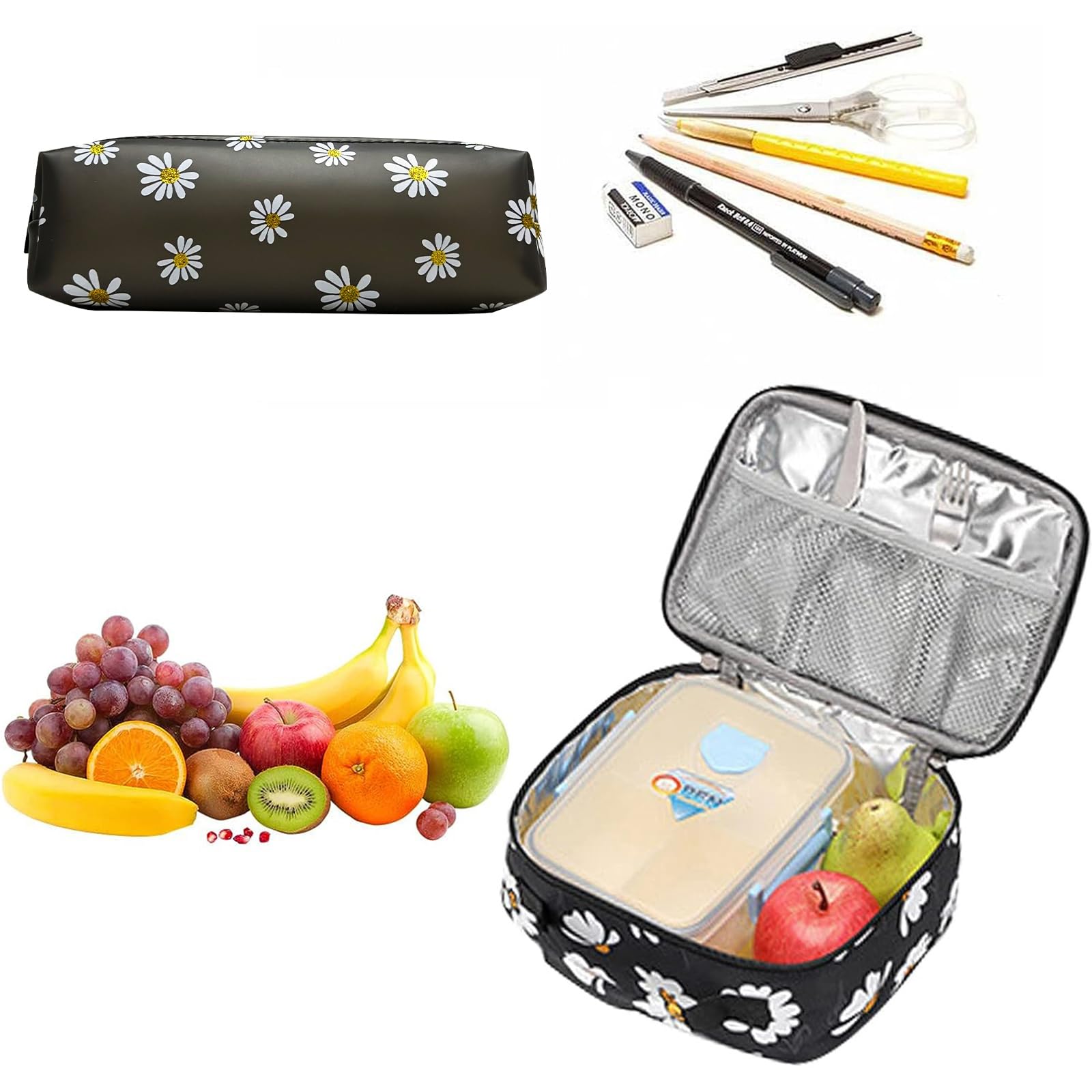 SEDEX Cartable Fille Primaire, Imperméable Léger Sac à Dos avec Toile Fermeture Éclair, Porte-Clés pour École