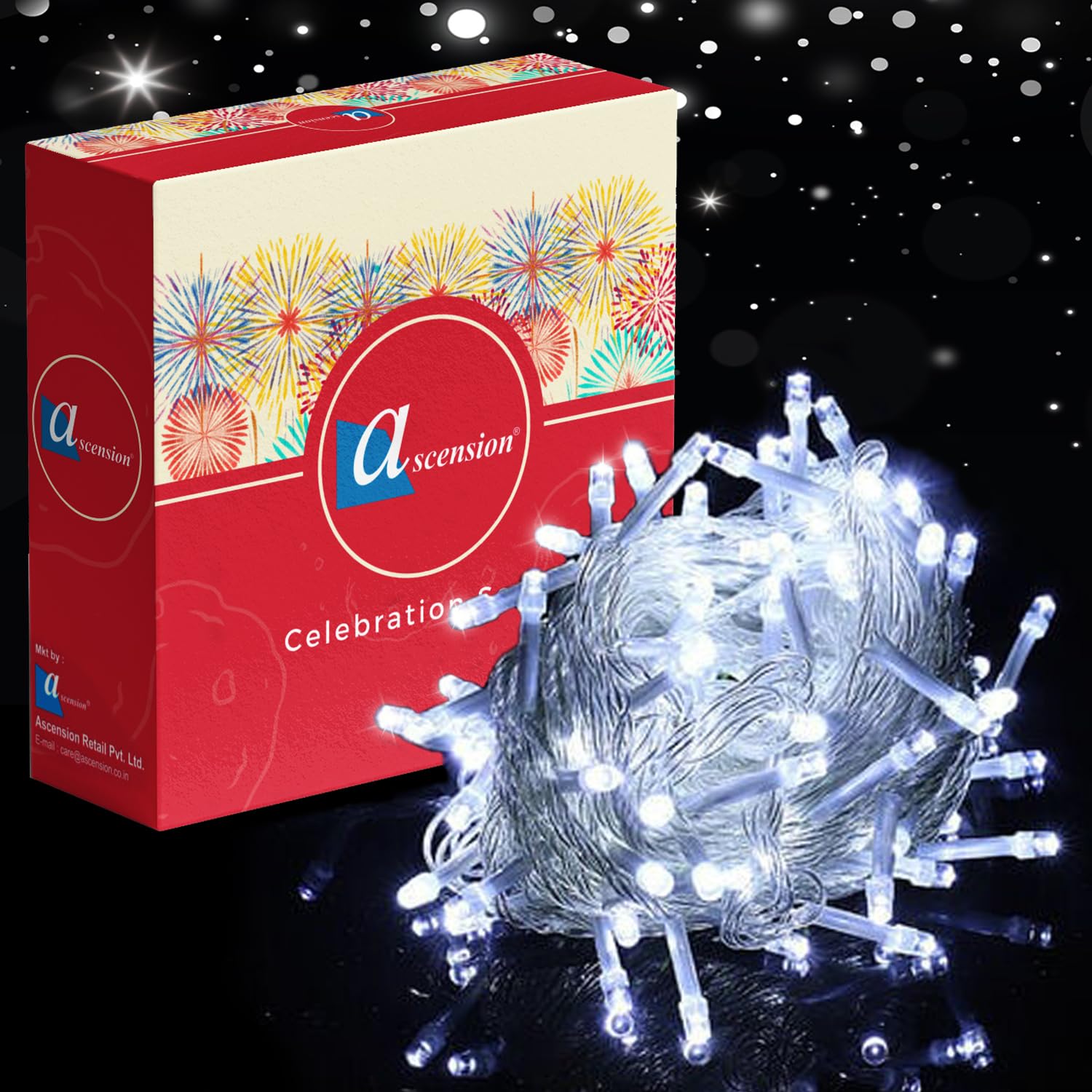 ascension Plastic 40 feet 12 Meter 42 LED Bulb String Fairy Lights White for Indoor & Outdoor Decorations String Lights for Diwali, Party, Home Decor, Christmas Lights for Festival Decoration