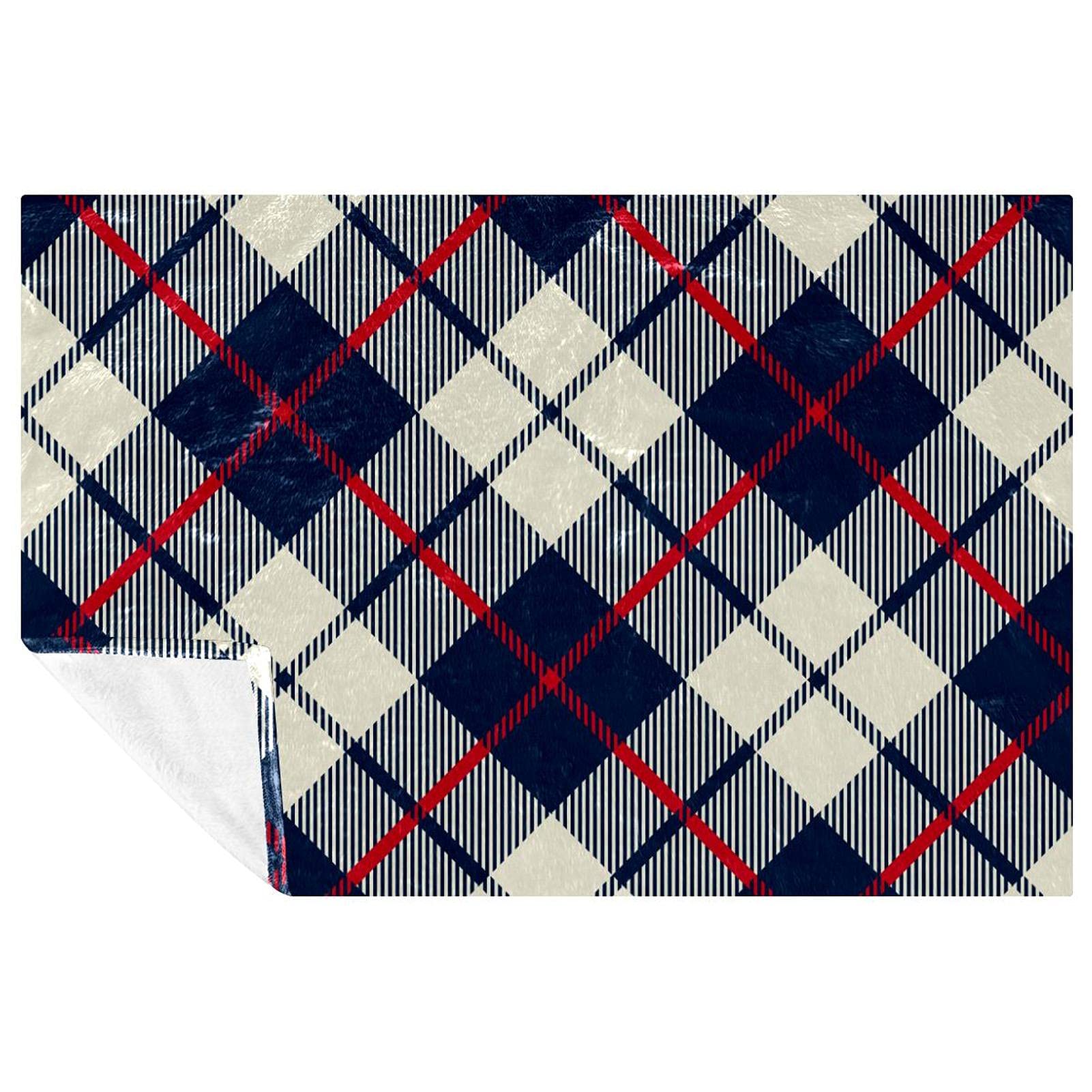 Couverture chaude pour frissons sur canapé lit 150x100 cm motif géométrique