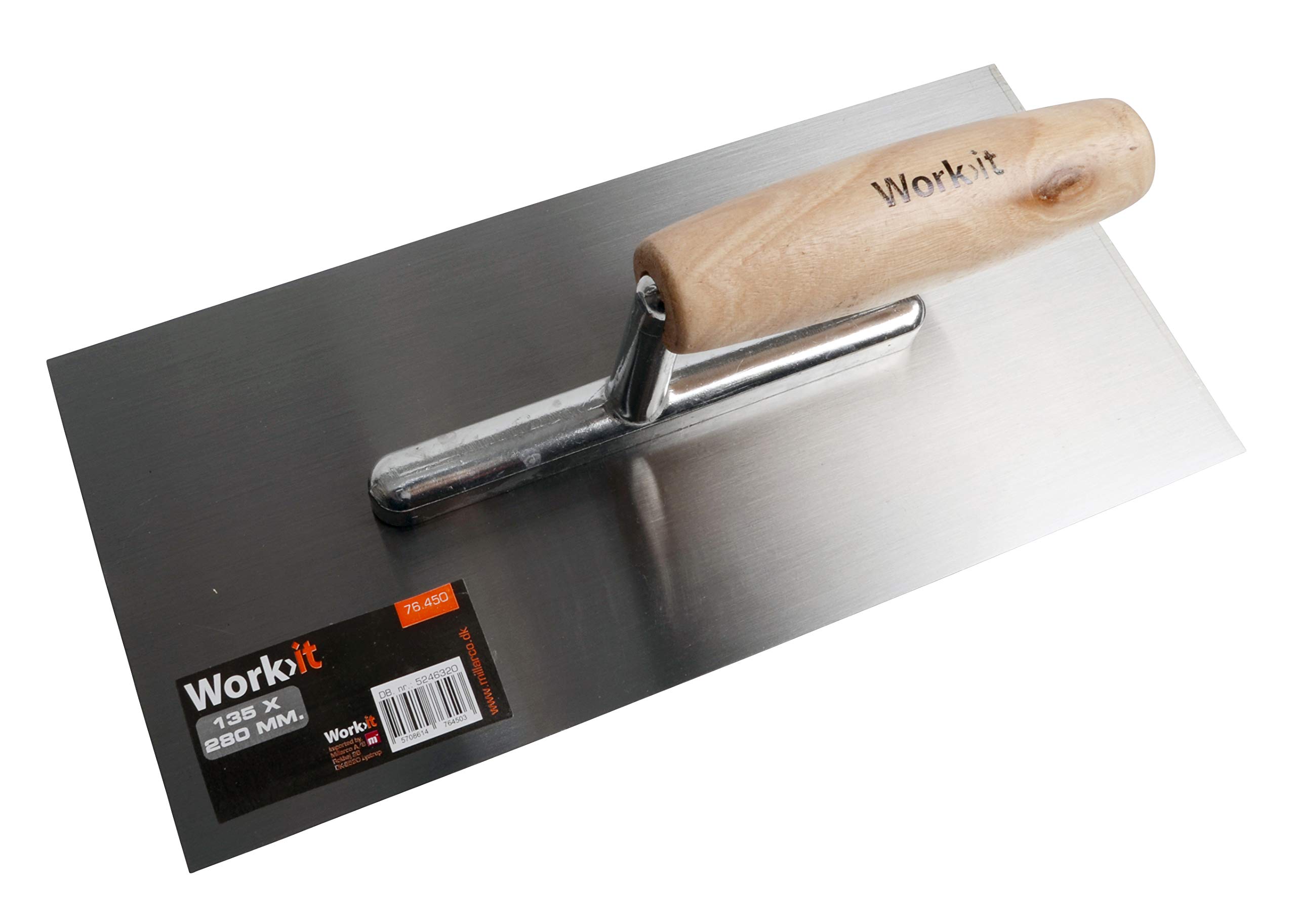 Home It® Work frattazzo per lisciatura 280 x 135 mm, acciaio al carbonio con manico in legno, per intonaco e malta