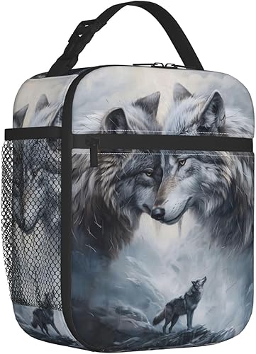 Miniatura 20 de Lonchera reutilizable con diseño de dragón para niños, mujeres y adultos, con aislamiento, linda bolsa de almuerzo de criaturas de fantasía, bolsa