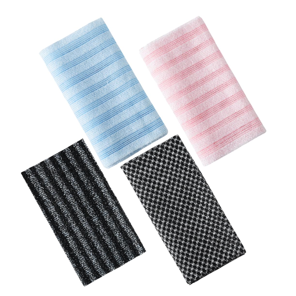 4piezas Toallas Exfoliantes Japonesas De Ducha De Largas Para Cuerpo y Espalda Toallas Exfoliantes Para Limpieza y Exfoliación De