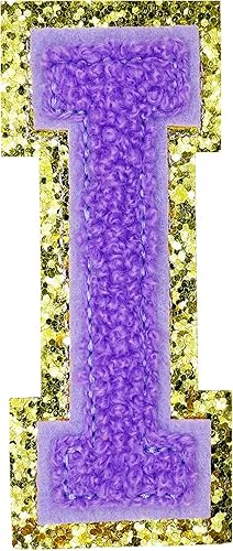 Miniatura 147 de Jongdari Letras termo-adhesivas de felpilla para ropa, parches de letras del alfabeto con brillantina para coser, con adhesivo planchado, 4
