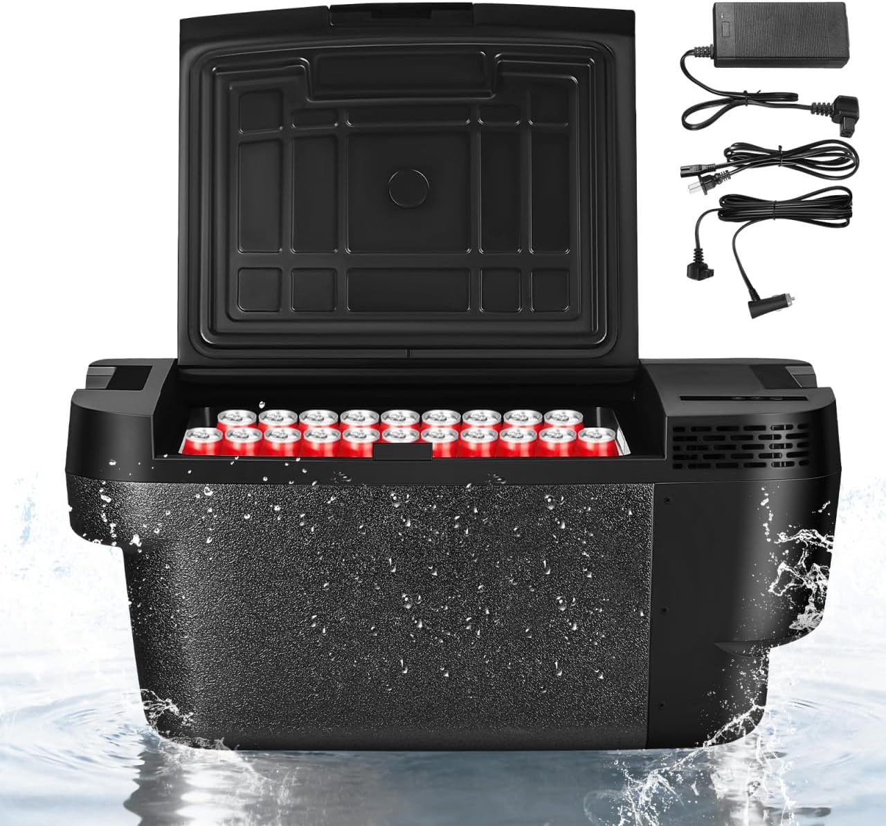35L Car Refrigerator Compatible with Tesla Model Y, Portable Freezer for Sub Trunk, -4°F to 68°F Electric Cooler with App Control, 12V/24V DC & 110-240V AC for Camping, Road Trip, Tailgating, 37 Quart